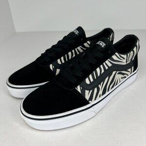 Vans Womens 500714 Black White Metallic Zebra Ward Low Top Size 8.5 Sneakers